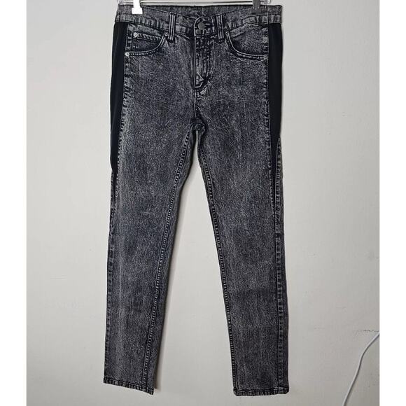 Cheap Monday RARE Tight Black Ice Wedge Acid-Wash Skinny Denim Jeans 30 / 32 - Picture 1 of 6